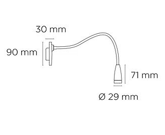 Dimensiones L6132 / SWAN TOUCH 1.7W 127V 4000K 100-240V